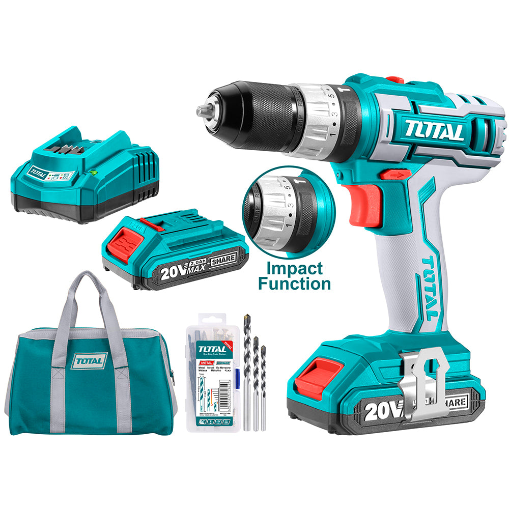 LITHIUM-ION DRILL, TOTAL, UTIDLI2002, 20V