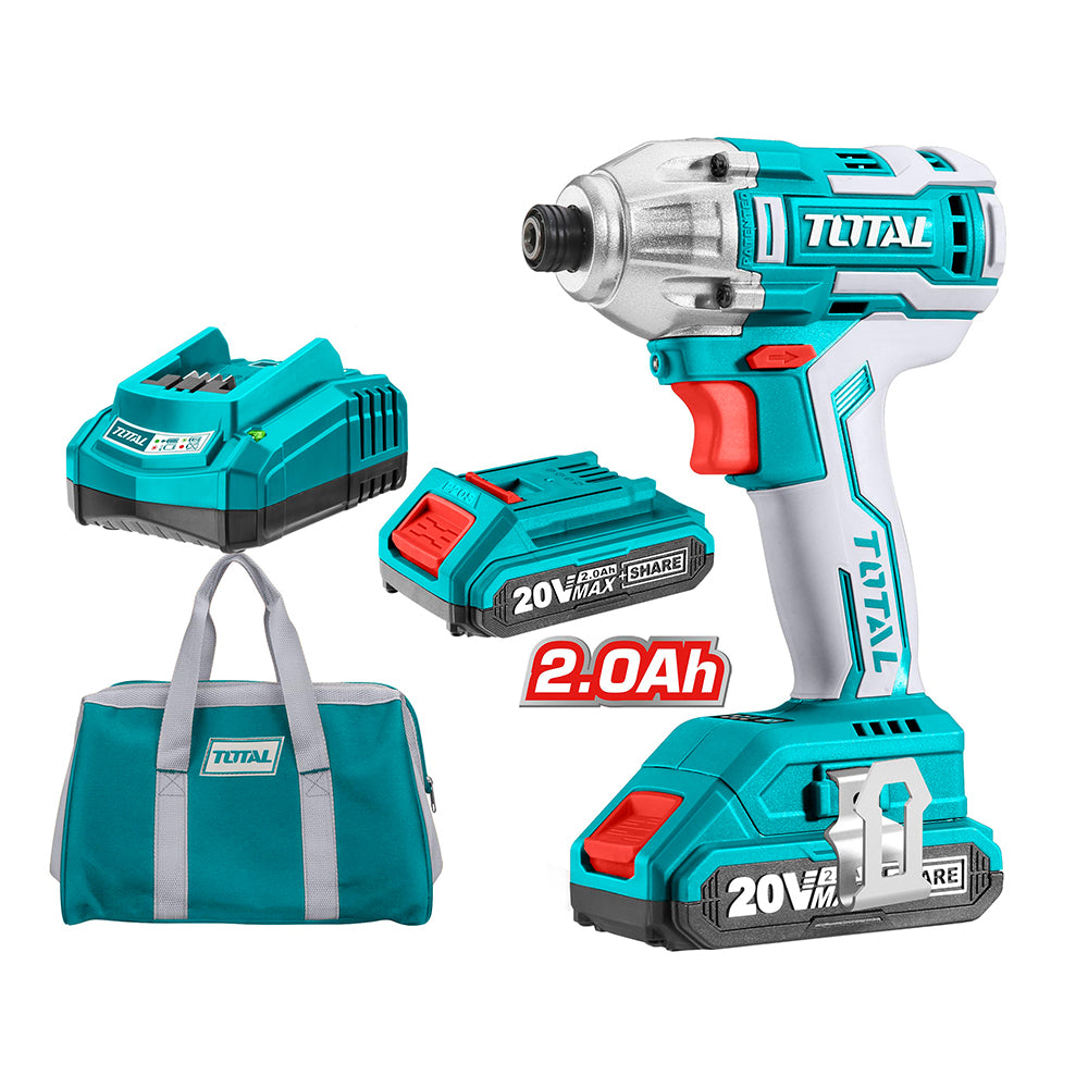 IMPACT DRILL, TOTAL, UTIRLI2002, 20V (2 BATTERY & 1 CHARGER)