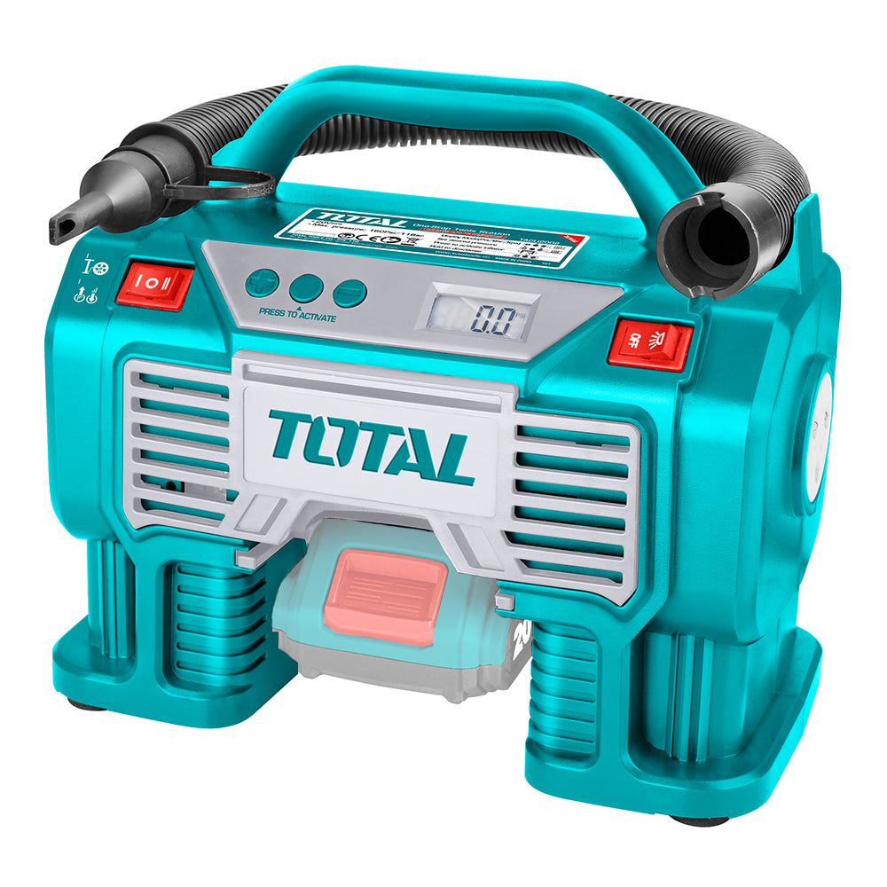 LITHIUM-ION CORDLESS AUTO AIR COMPRESSOR, TOTAL, TACLI2002, 20V