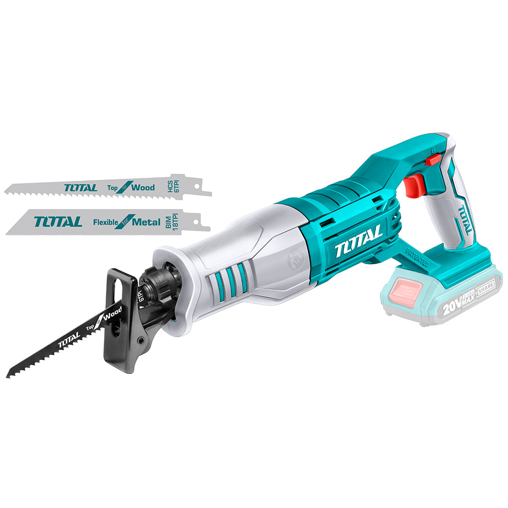 LITHIUM-ION CORDLESS RECIPROCATING SAW, TOTAL, TRSLI1151, 20V
